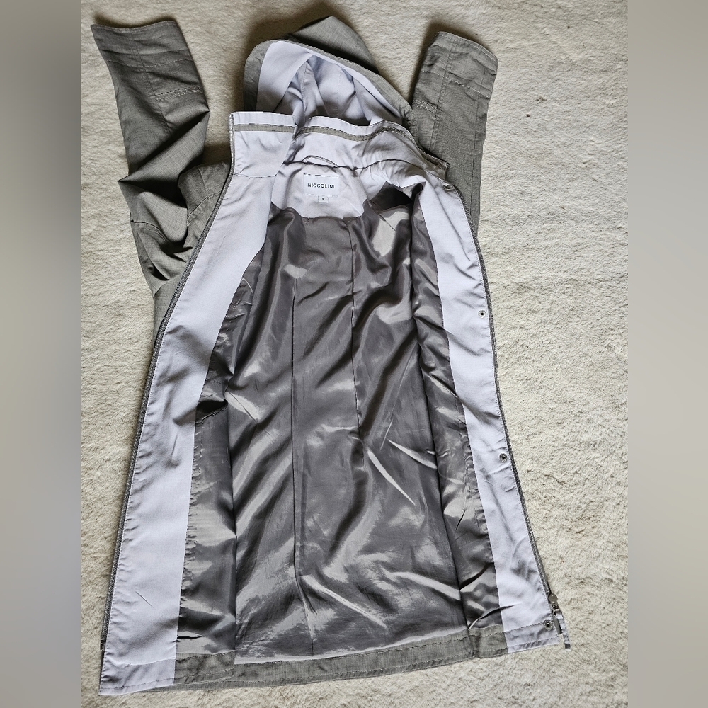 Niccolini Womens Trenchcoat Spring Fall‎ Lightweight Jacket Size 6 gray